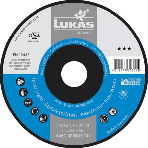 Відрізний диск LUKAS 150×1.6×22.23 мм по сталі