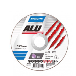 Диск відрізний по алюмінію Norton ALU A60Q 125×1.0×22.23 мм