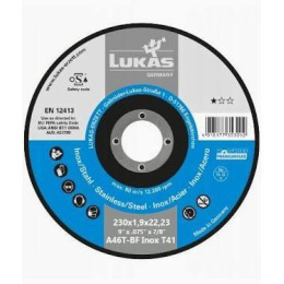 Відрізний диск LUKAS INOX 230×1.9×22.23 мм по нержавійці